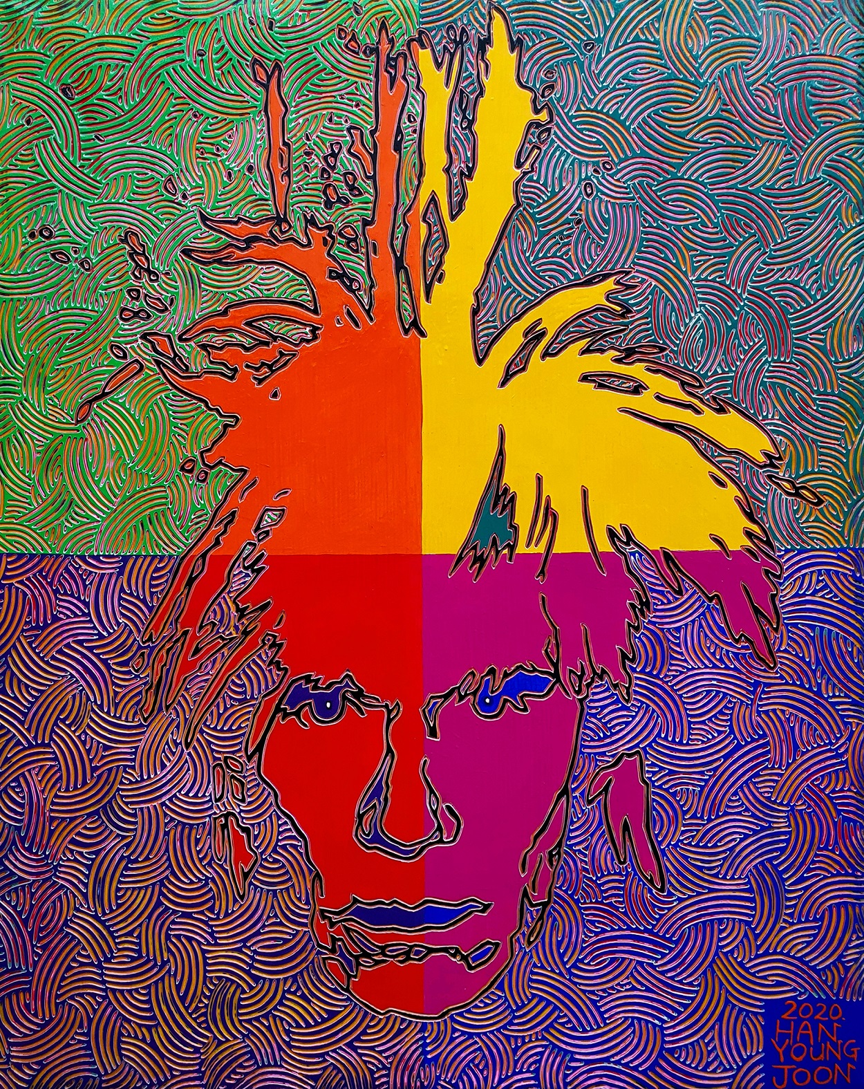 앤디 워홀(Andy Warhol), 40×50㎝ 끌 말러라이(Kkeulmalerei), Acrylic on Canvas, 2020
