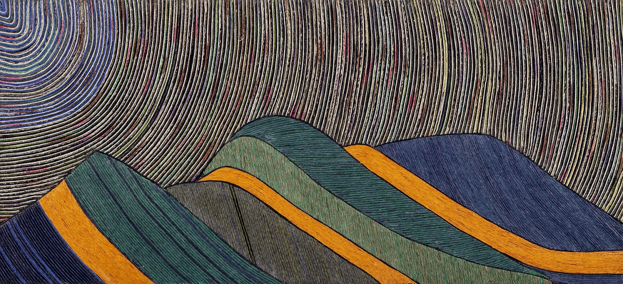 Sonido No472, 90×40㎝ Textile on wood panel, 2022