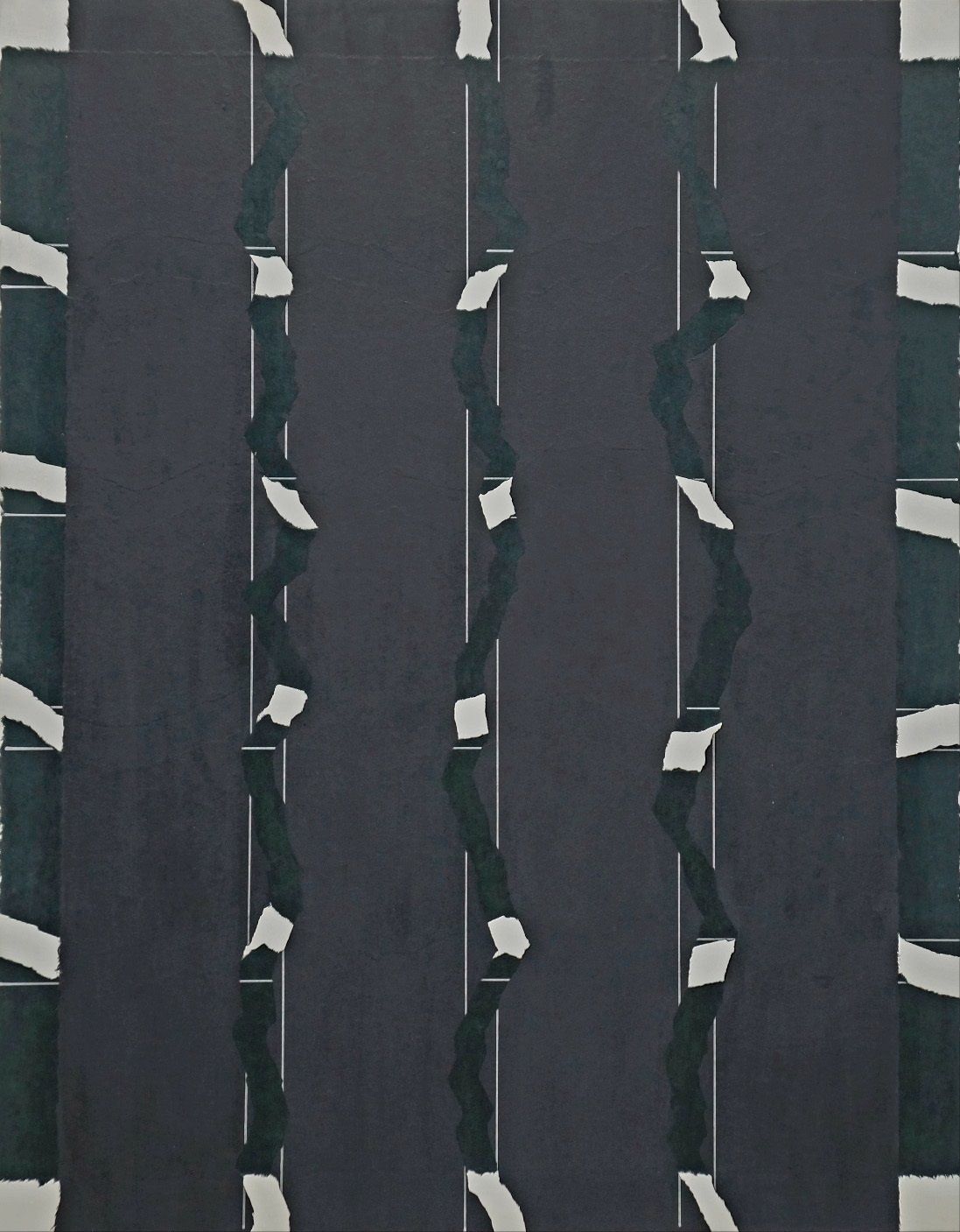 積意(적의), 91×116.8㎝ 캔버스 위 색한지, 2017