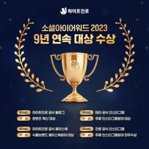 하이트진로, ‘소셜아이어워드 2023’서 9년 연속 대상 수상