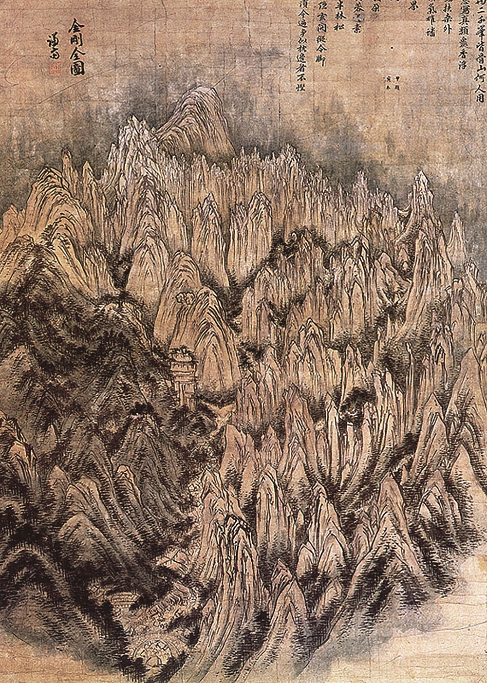 겸재 정선-금강전도, 1734, 비단에 수묵담채, 130.8×94.5㎝. 삼성미술관 리움 소장