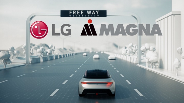 LG전자가 차세대 자율주행 솔루션을 만들기 위해 세계 최대 자동차 부품 기업 중 하나인 마그나(Magna)와 협력을 확대한다. 자율주행 컨셉 이미지. LG전자
