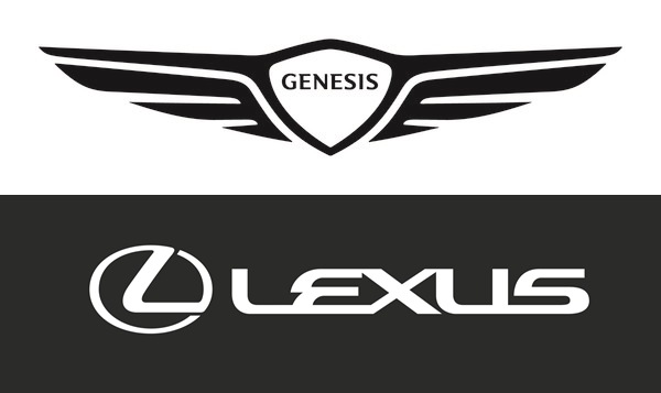 토요타 '렉서스'와 현대차 '제네시스' 로고.