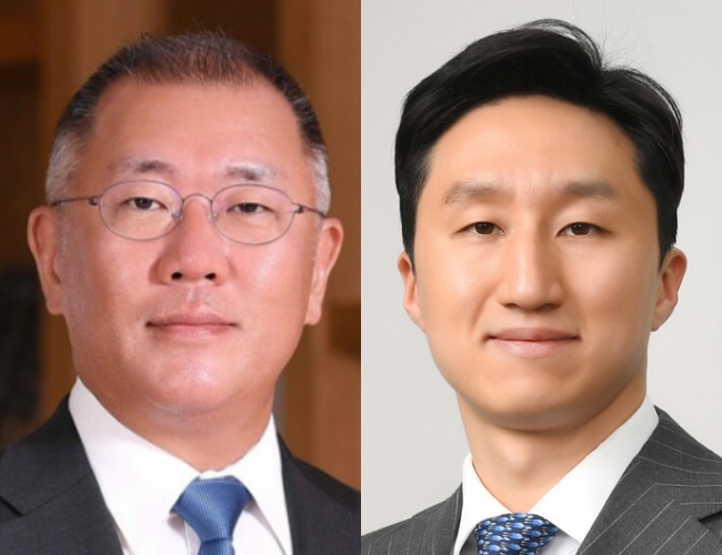 정기선(왼쪽) 현대자동차그룹 회장, 정기선 HD현대 회장.<각 사>